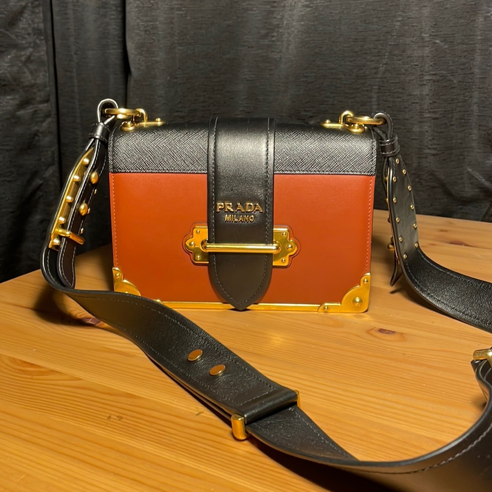 Prada Black and Brown Crossbody Bag